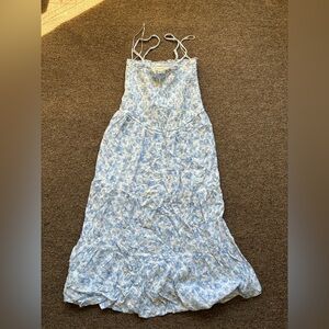 Aeropostale Light Blue Floral Maxi Dress
